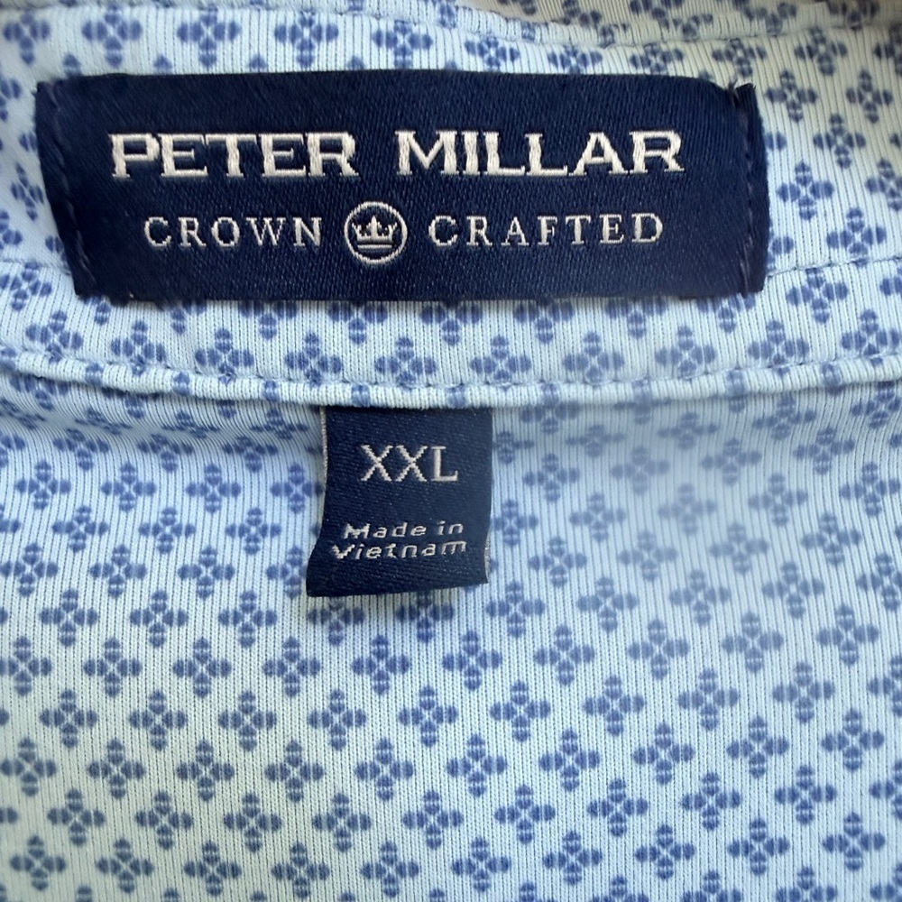 Peter Millar Crown Crafted Men's Light Blue Golf Polo Shirt - Picture 3 of 6